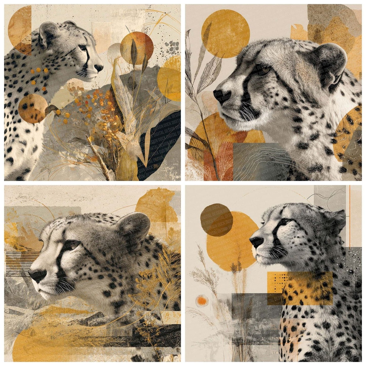 Cheetah Savannah Moodboard Digital Paper Pack (DDD000894)