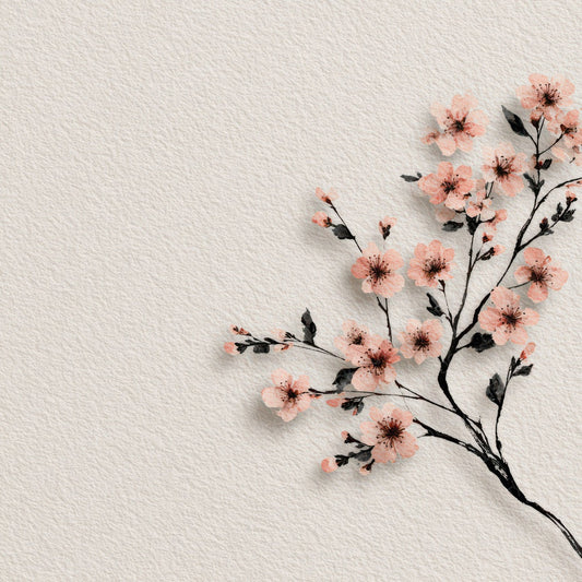 Cherry Blossom Floral Border Digital Paper Pack (DDD007872)