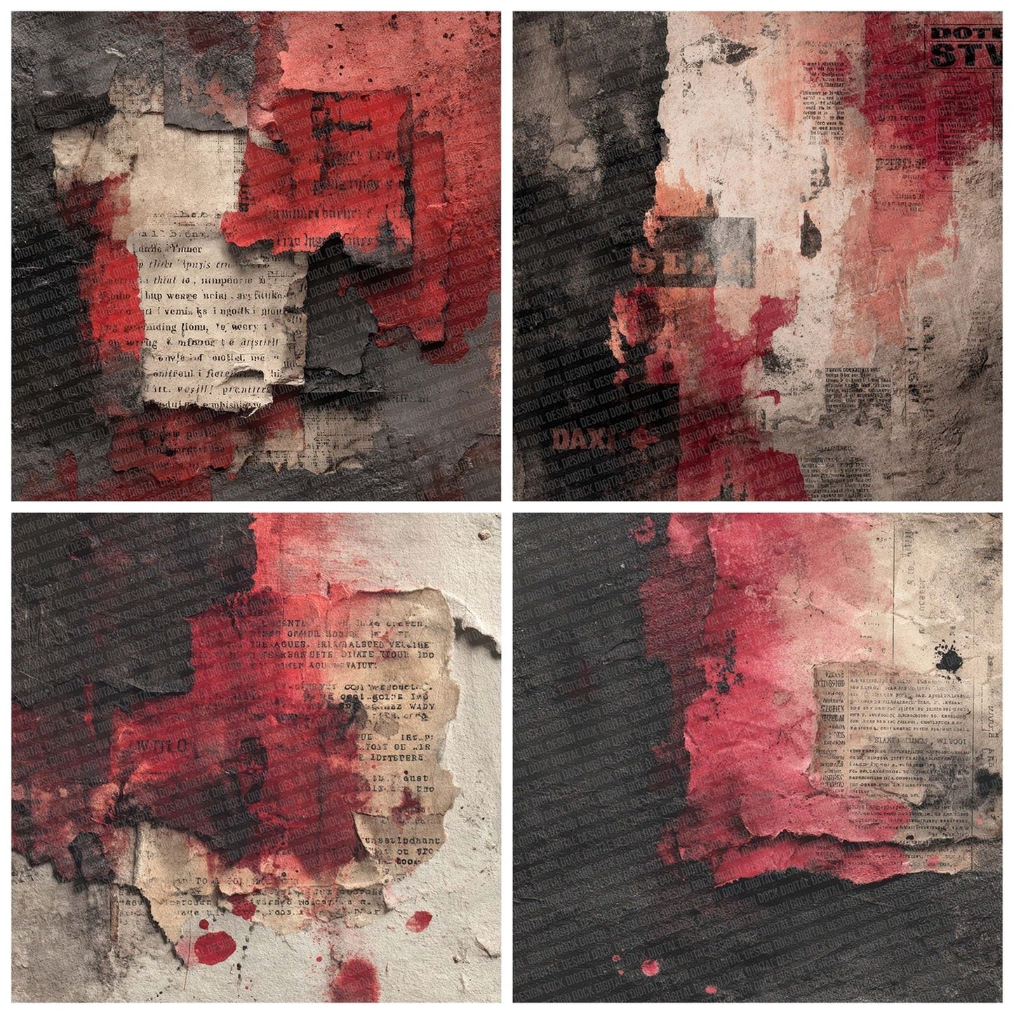 Cherry Smear Type Digital Paper Pack (DDD000897)