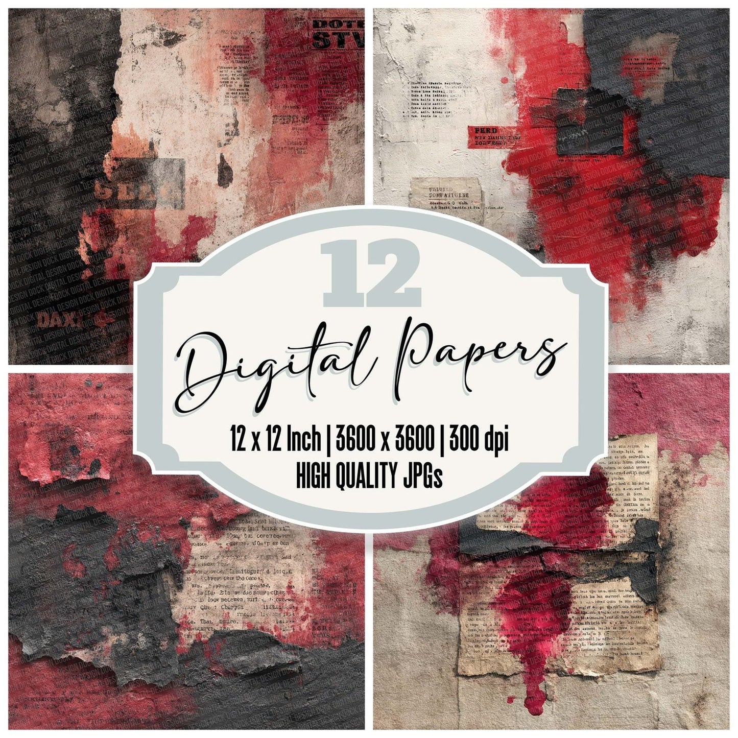 Cherry Smear Type Digital Paper Pack (DDD000897)