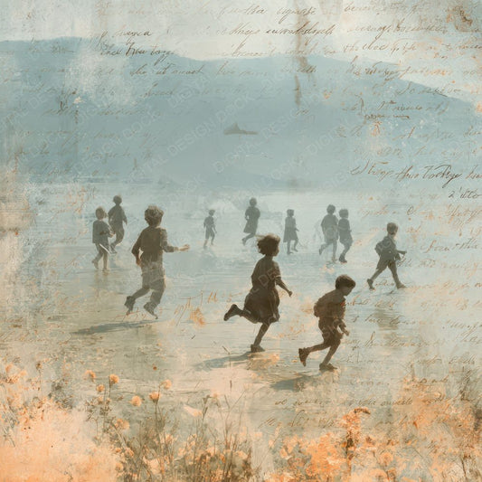 Childhood Moment Running Free Digital Paper Pack (DDD007809)