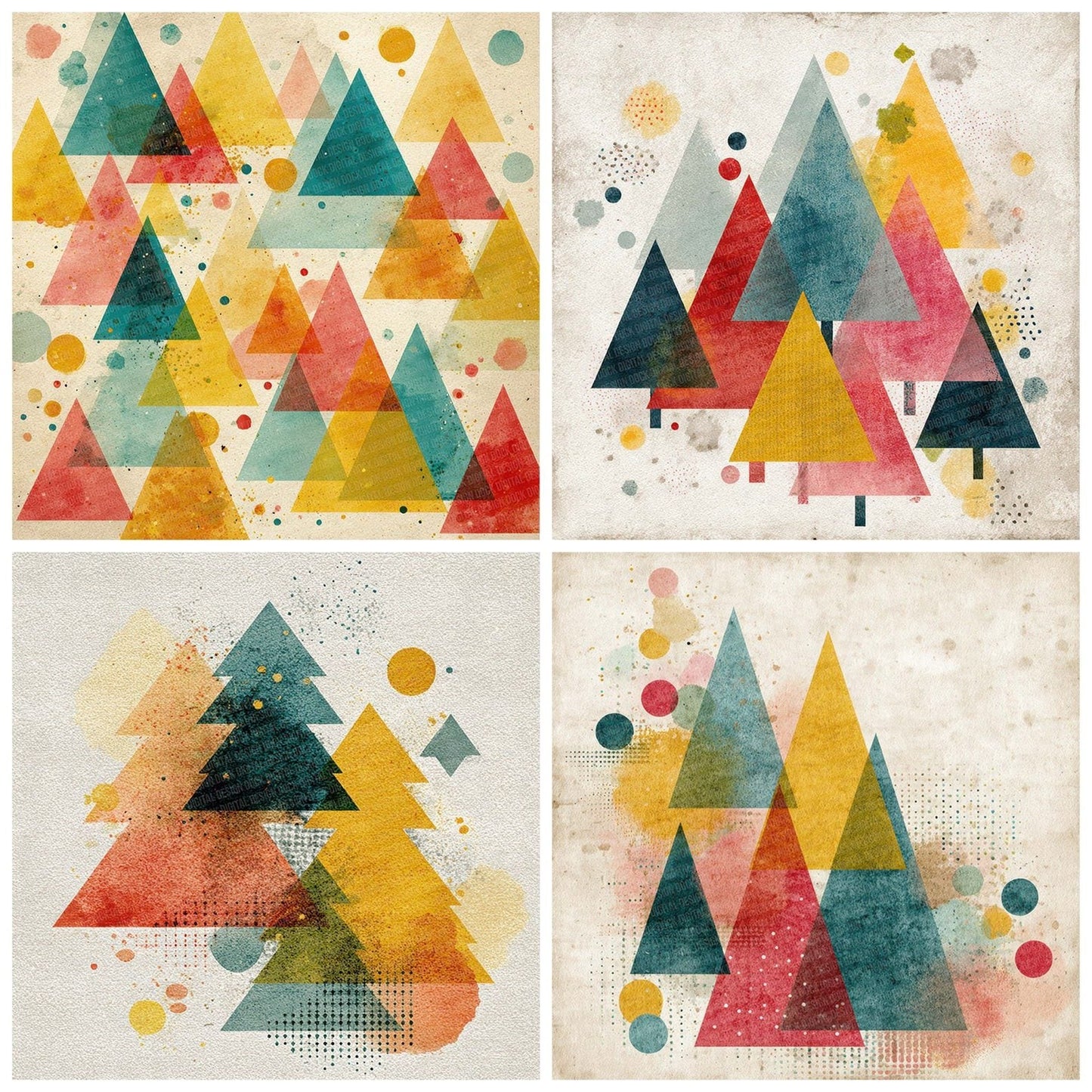 Christmas Abstract Tree Digital Paper Pack (DDD000903)