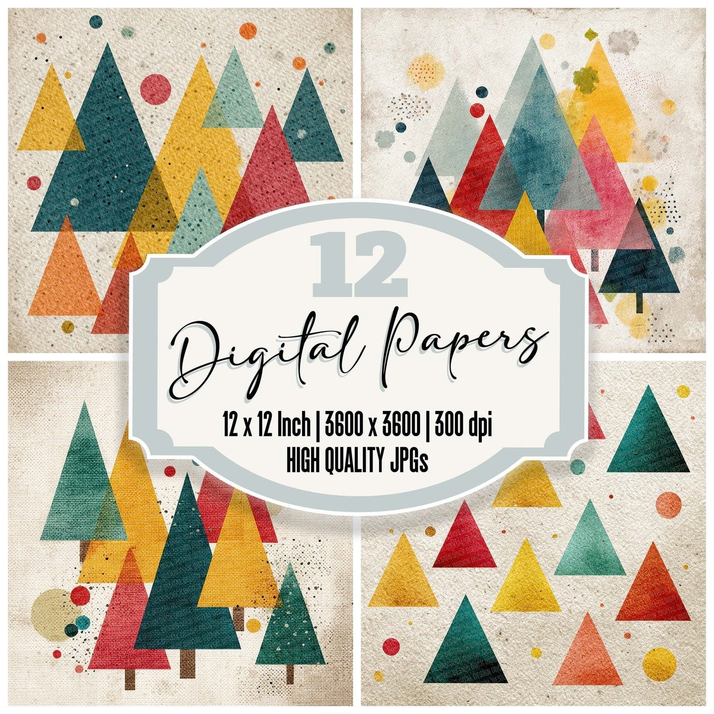 Christmas Abstract Tree Digital Paper Pack (DDD000903)