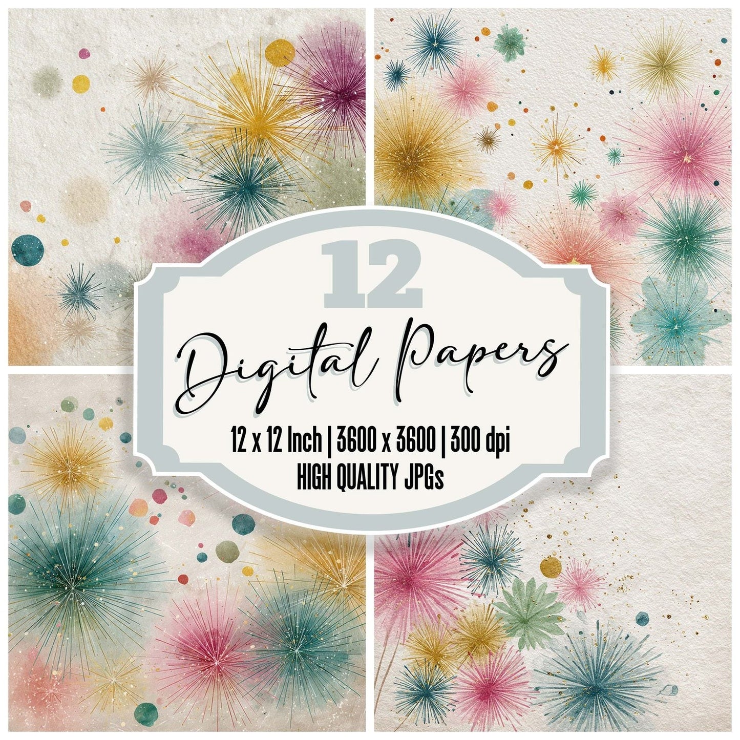Christmas Atomic Starburst Digital Paper Pack (DDD000904)