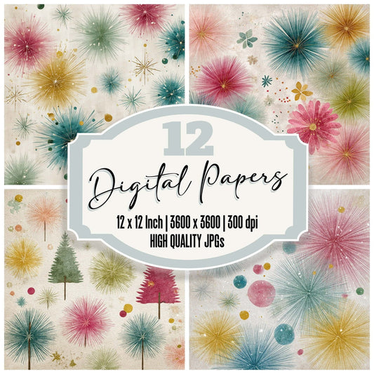 Christmas Atomic Tree Digital Paper Pack (DDD000905)