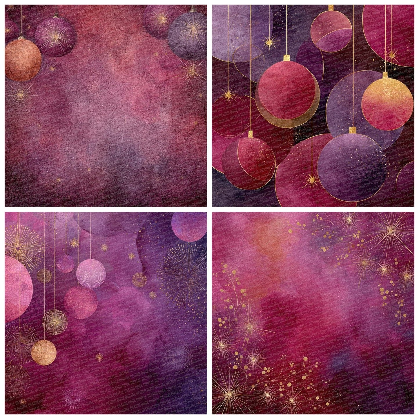 Christmas Bauble Star Digital Paper Pack (DDD000906)