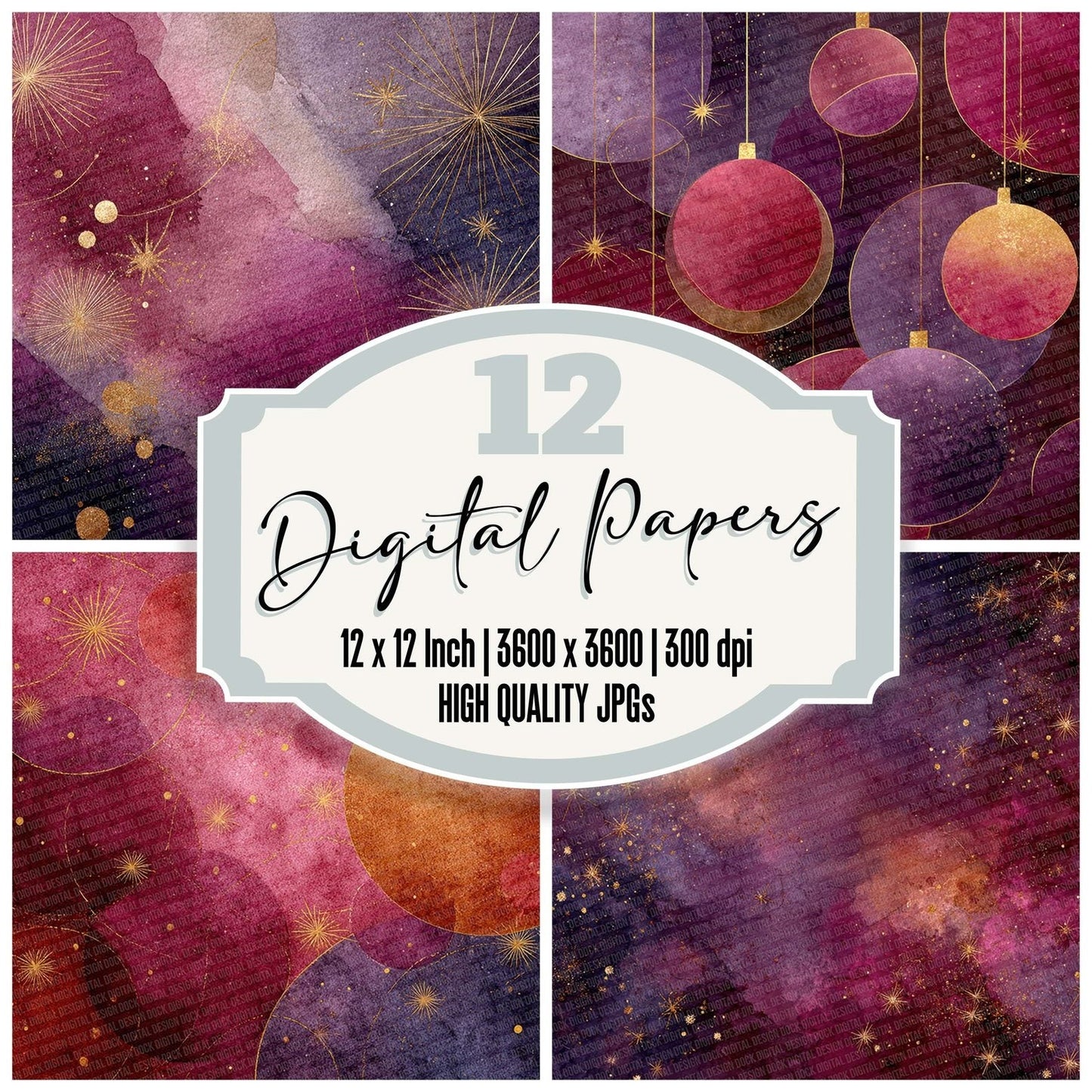 Christmas Bauble Star Digital Paper Pack (DDD000906)