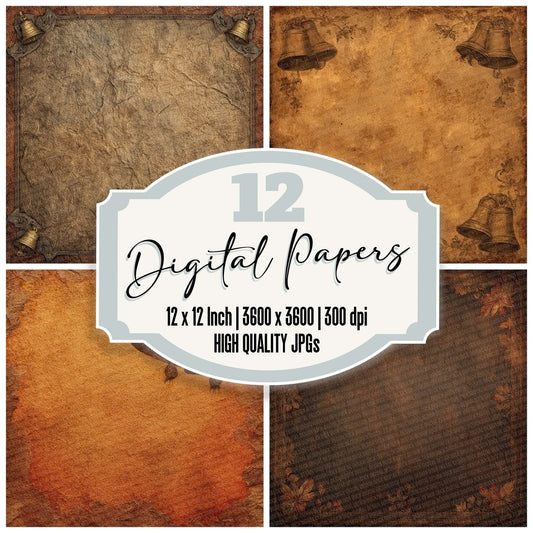 Christmas Bell Ribbon Digital Paper Pack (DDD000907)