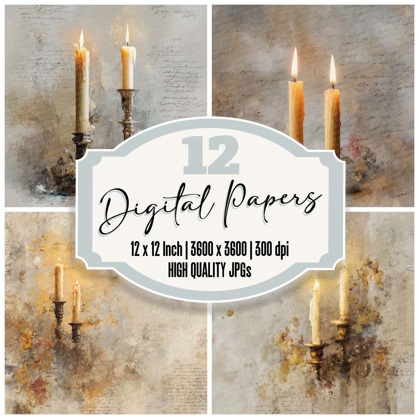 Christmas Candle Haze Digital Paper Pack (DDD000908)