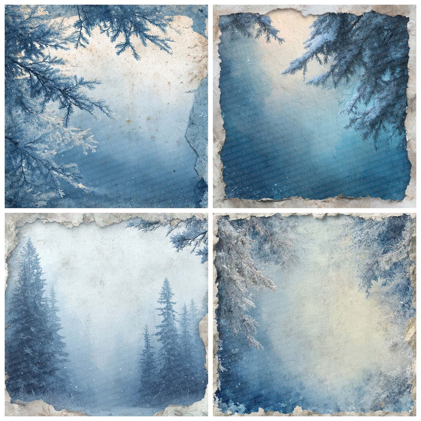Christmas Fir Frost Digital Paper Pack (DDD000910)