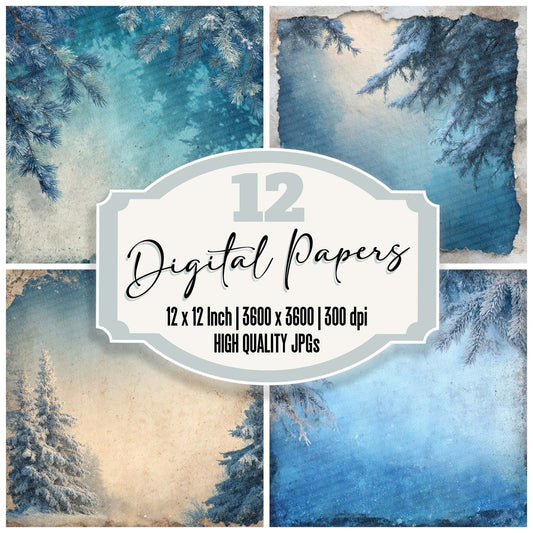 Christmas Fir Frost Digital Paper Pack (DDD000910)