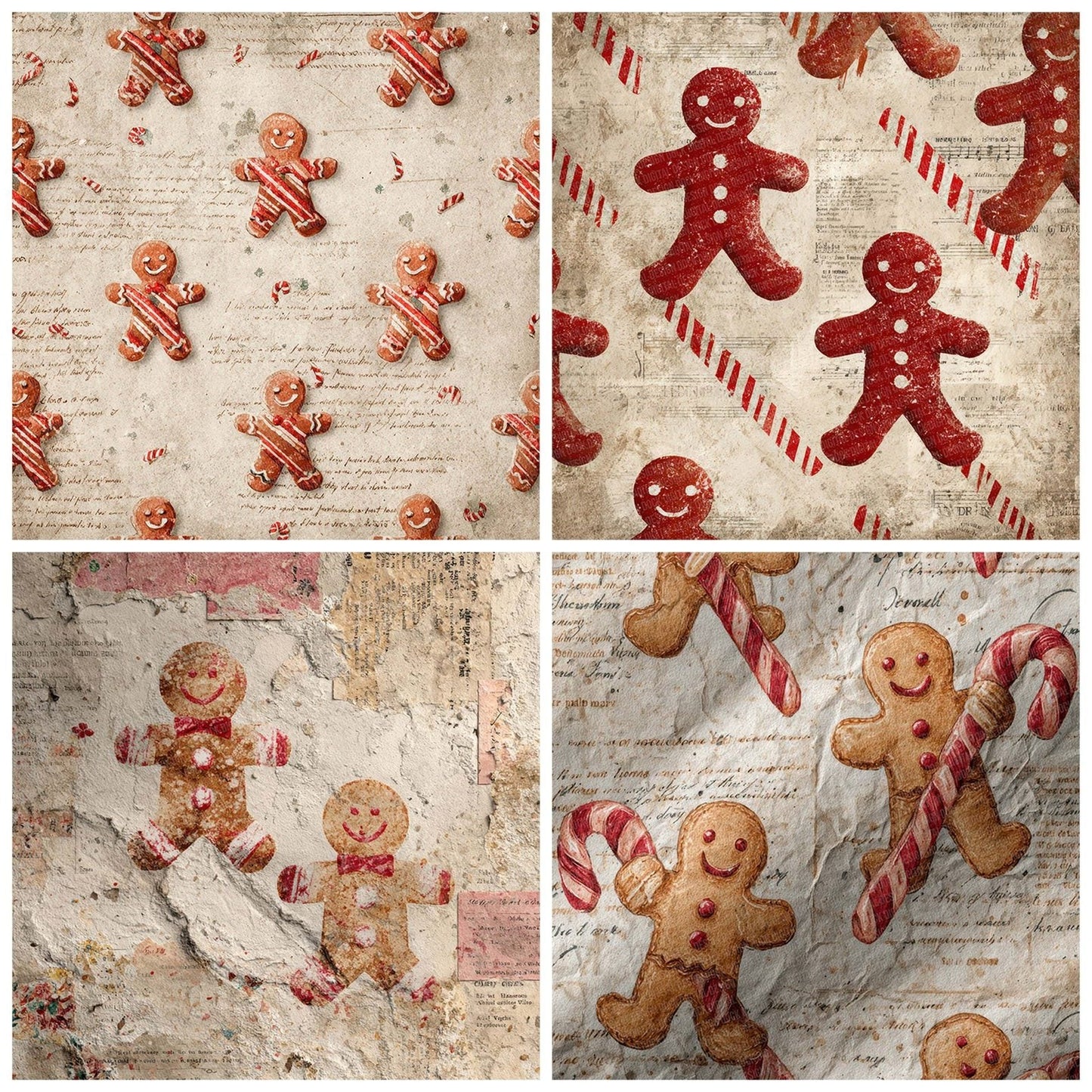 Christmas Gingerbread Script Digital Paper Pack (DDD000912)