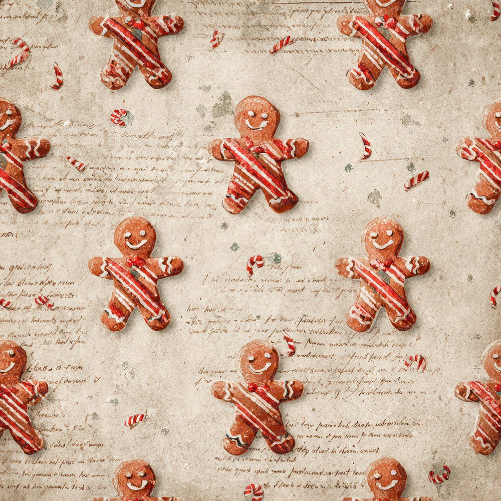 Christmas Gingerbread Script Digital Paper Pack (DDD000912)