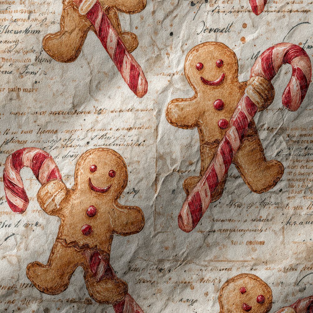 Christmas Gingerbread Script Digital Paper Pack (DDD000912)