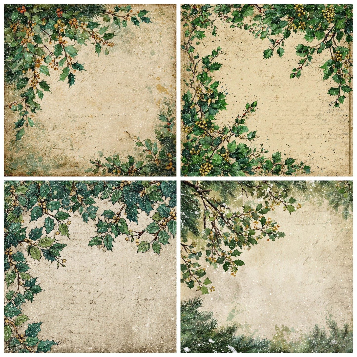 Christmas Holly Garland Digital Paper Pack (DDD000913)