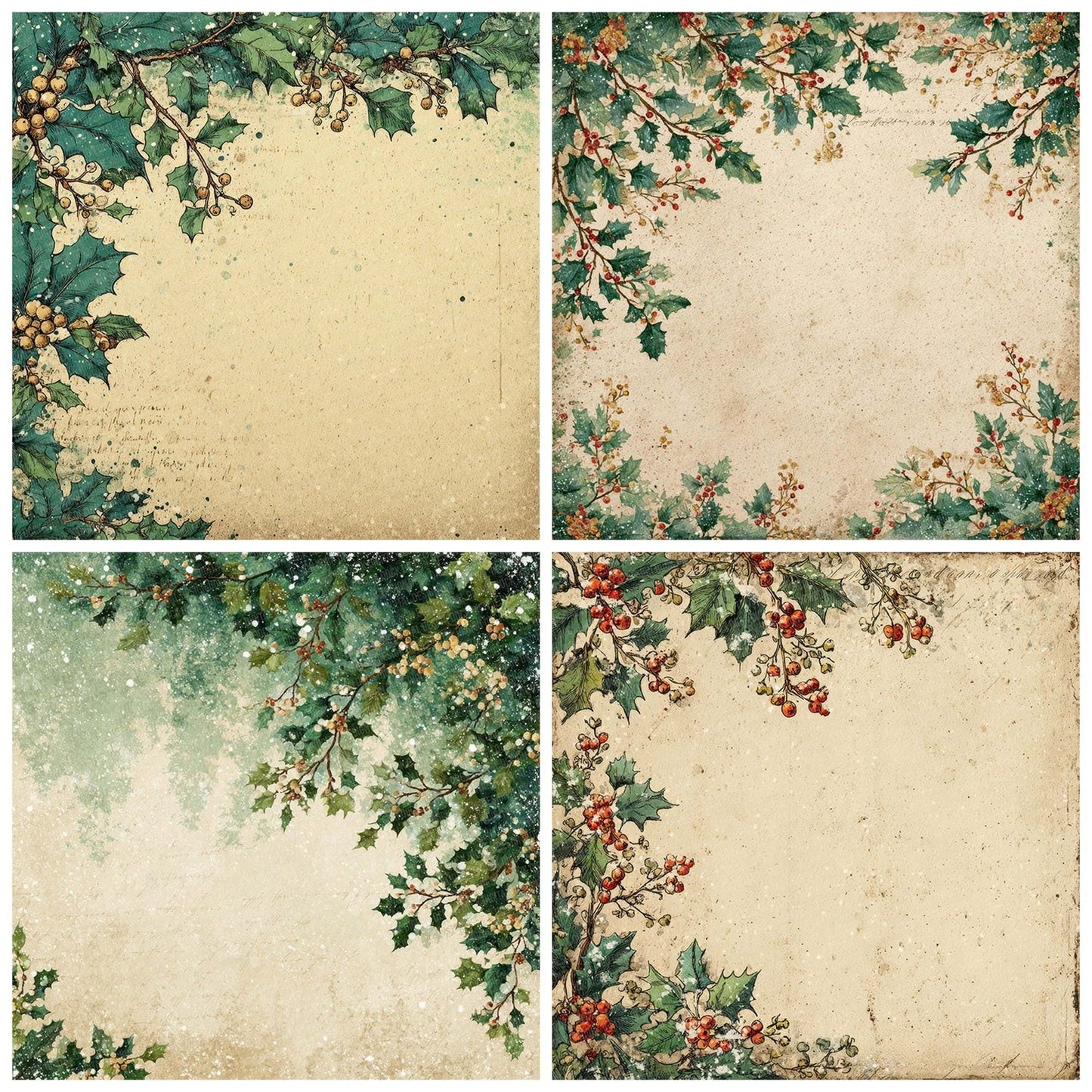 Christmas Holly Garland Digital Paper Pack (DDD000913)