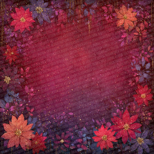 Christmas Poinsettia Glow Digital Paper Pack (DDD000918)