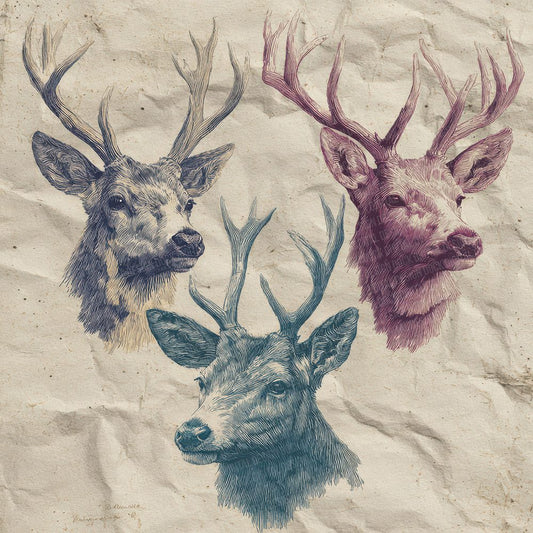 Christmas Retro Reindeer Digital Paper Pack (DDD000926)