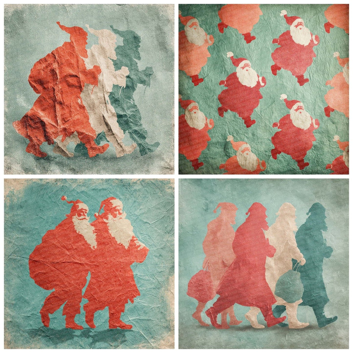Christmas Retro Santa Digital Paper Pack (DDD000928)