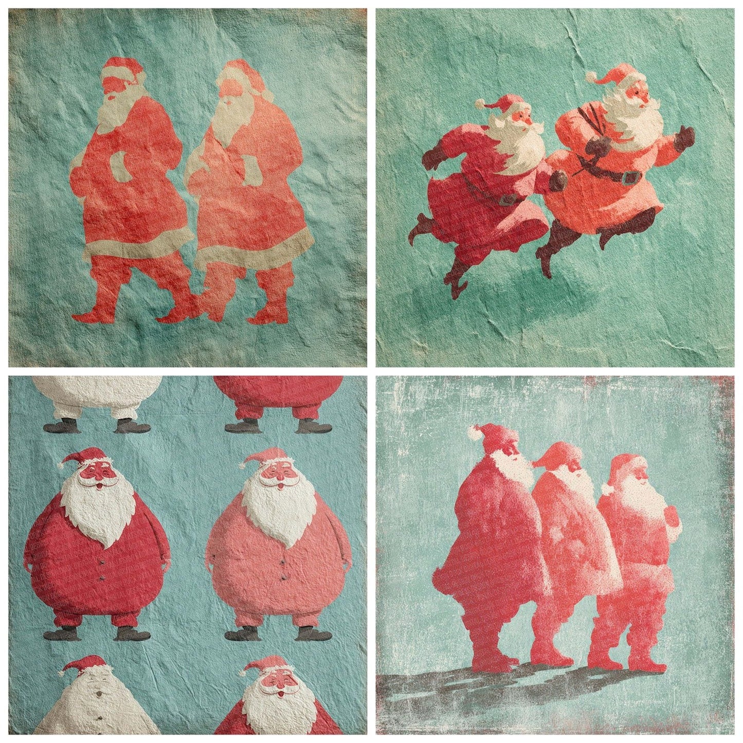 Christmas Retro Santa Digital Paper Pack (DDD000928)