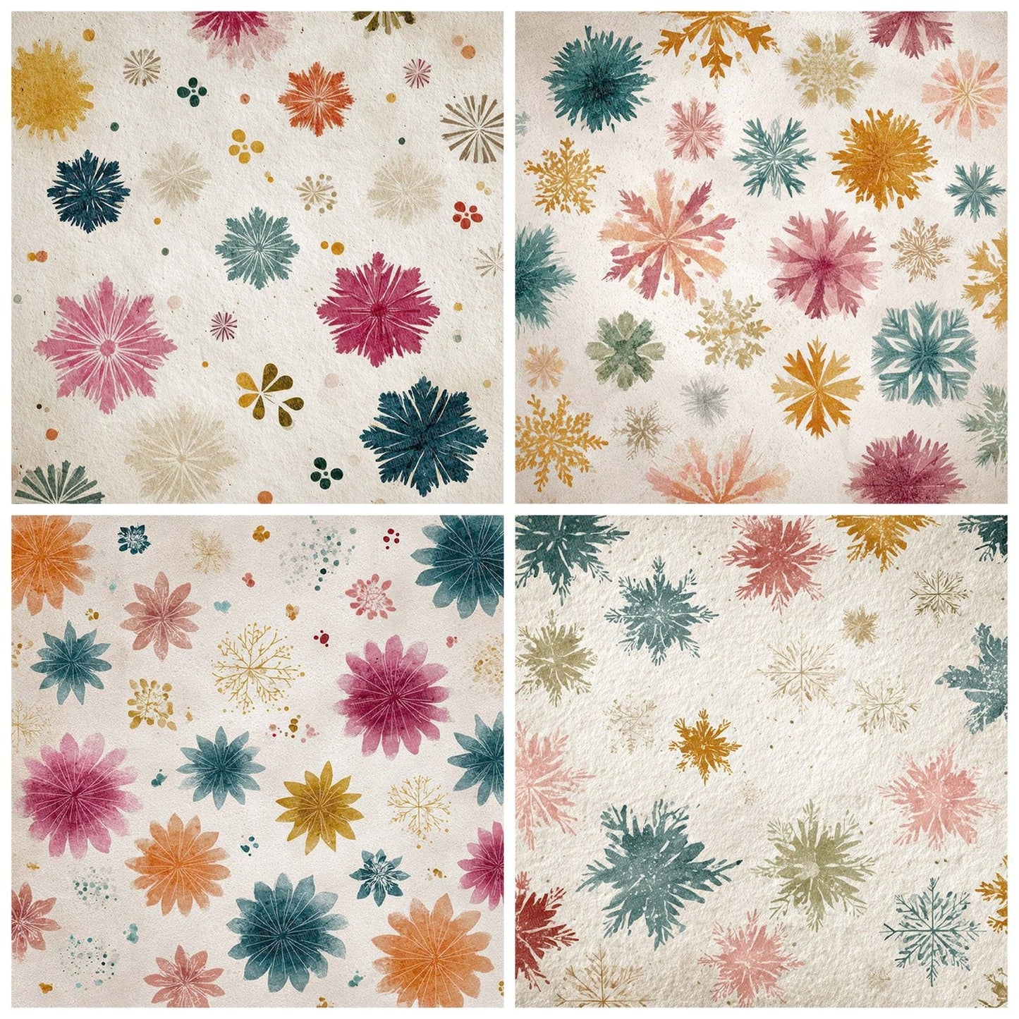 Christmas Retro Snowflake Digital Paper Pack (DDD000931)
