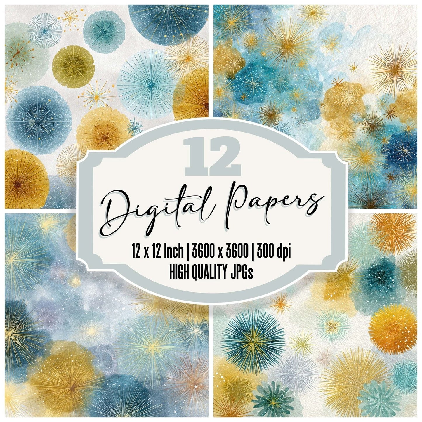 Christmas Retro Starburst Digital Paper Pack (DDD000933)