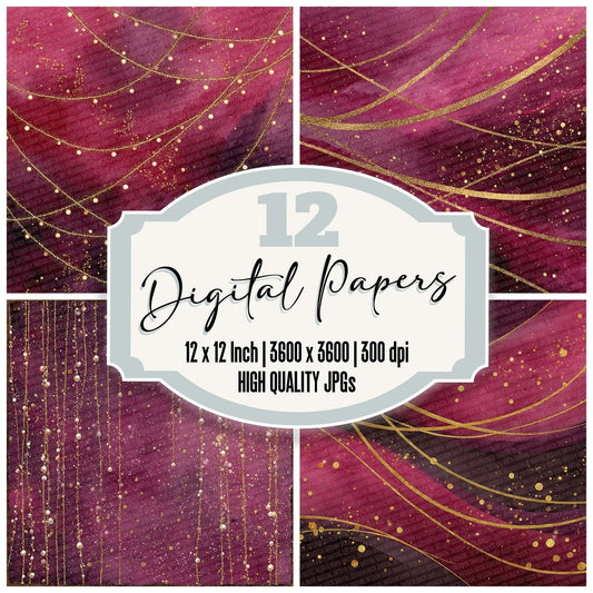Christmas Retro Tinsel Digital Paper Pack (DDD000935)