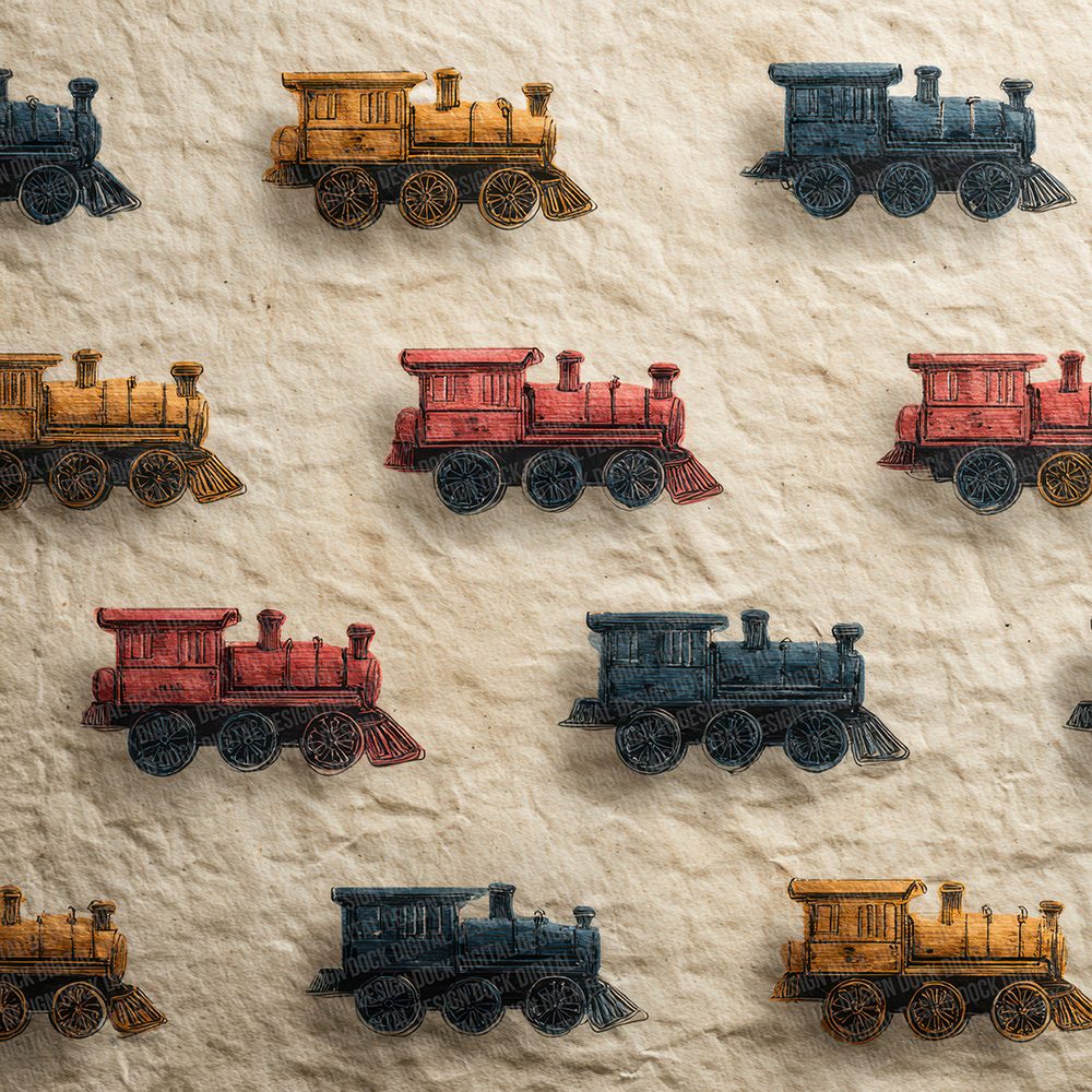 Christmas Retro Toy Train Digital Paper Pack (DDD000936)