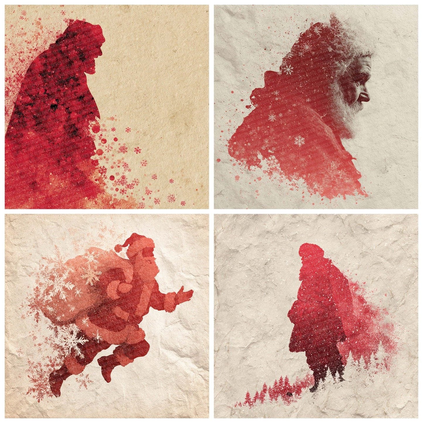 Christmas Santa Silhouette Digital Paper Pack (DDD000941)