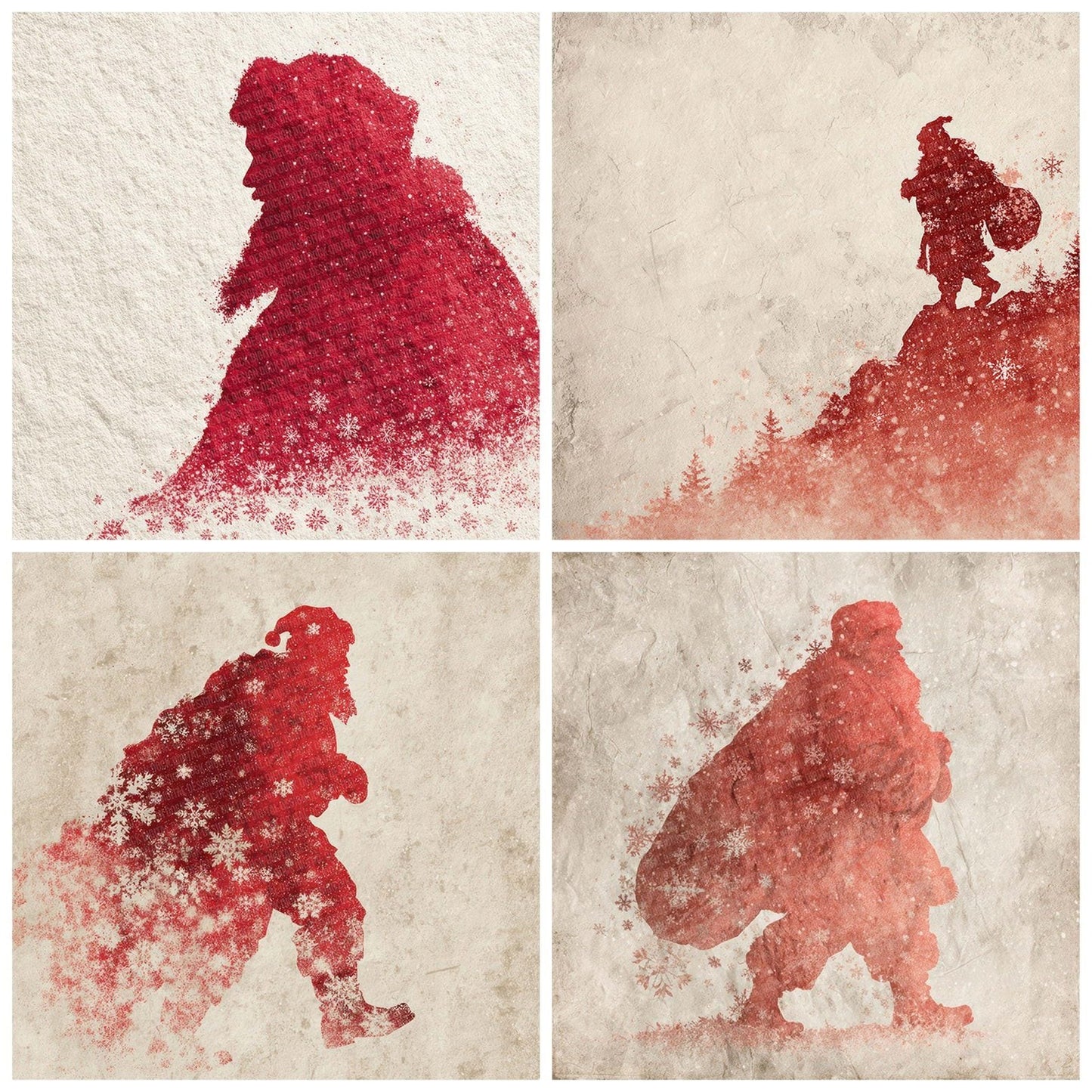 Christmas Santa Silhouette Digital Paper Pack (DDD000941)