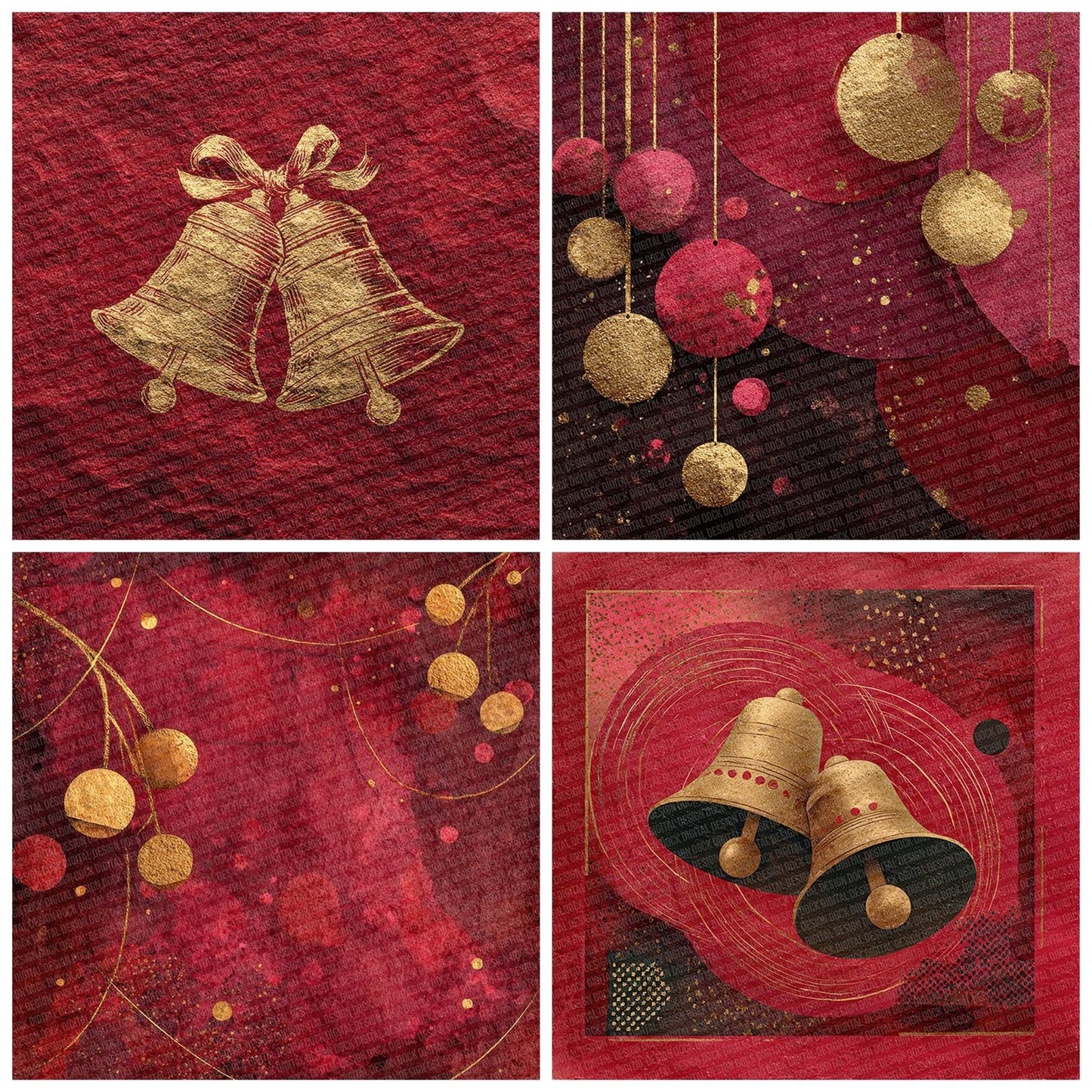 Christmas Sleigh Bells Digital Paper Pack (DDD000942)