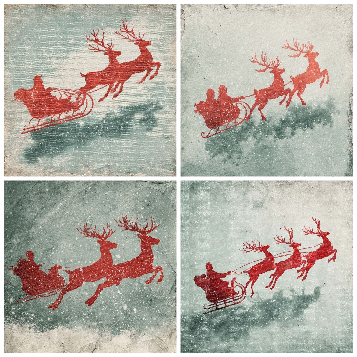 Christmas Sleigh Mint Digital Paper Pack (DDD000943)