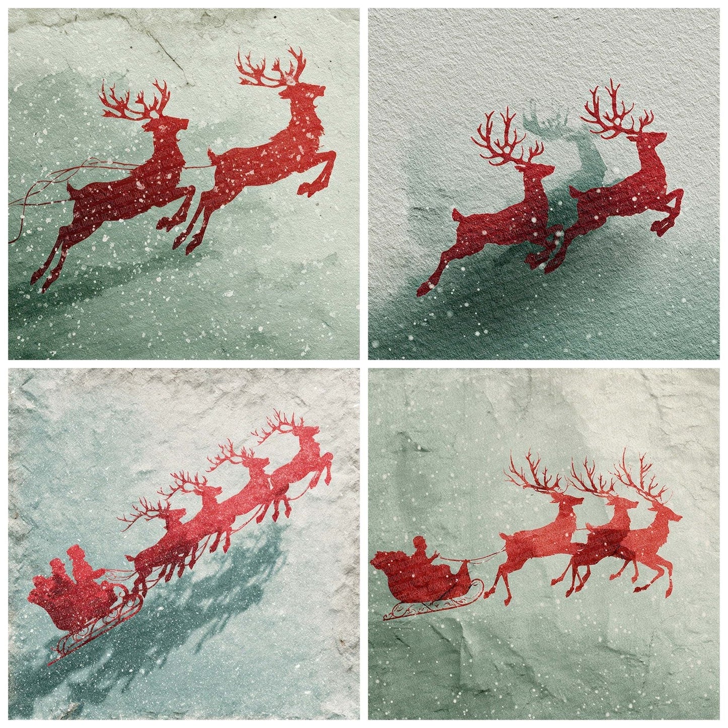 Christmas Sleigh Mint Digital Paper Pack (DDD000943)