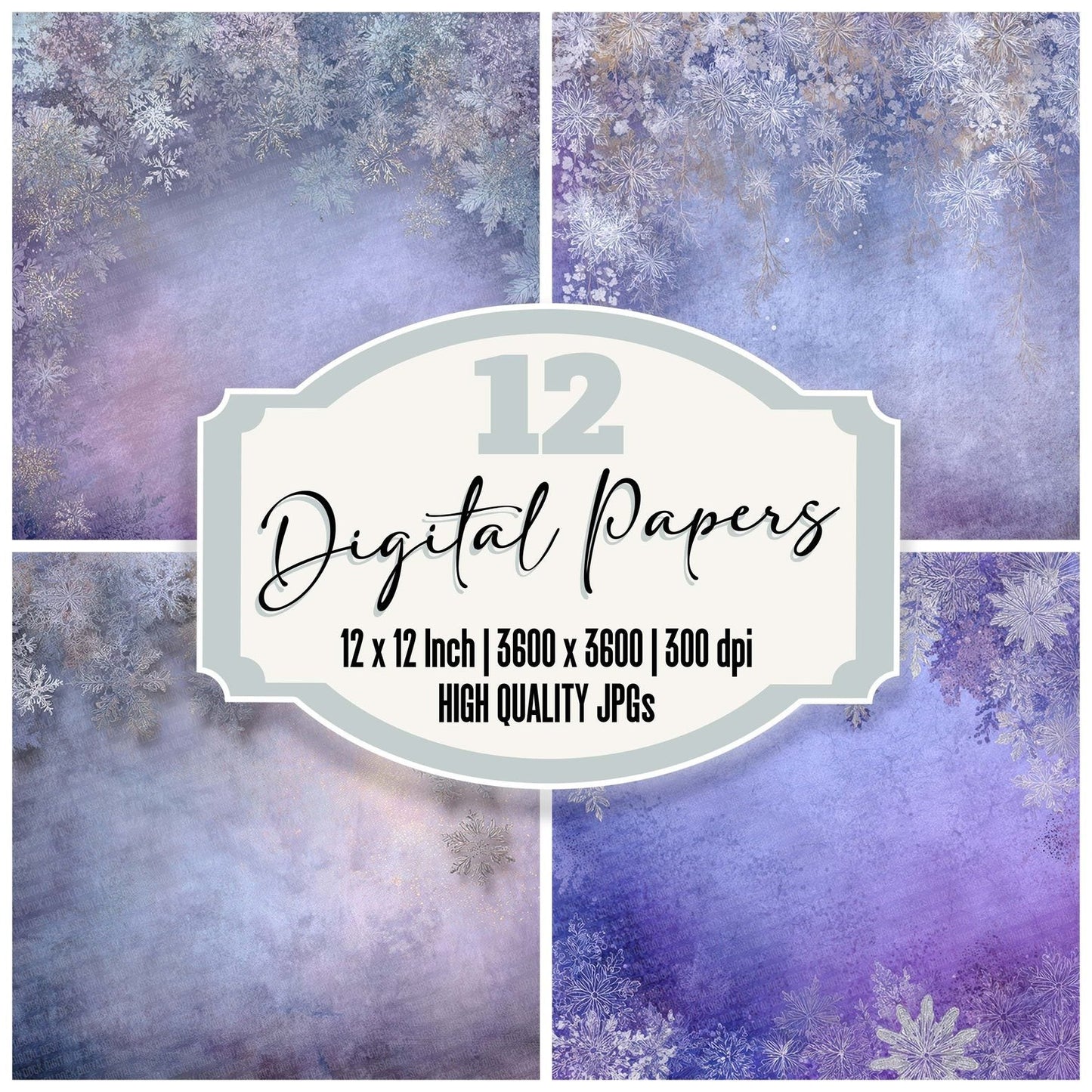 Christmas Snow Lace Digital Paper Pack (DDD000944)