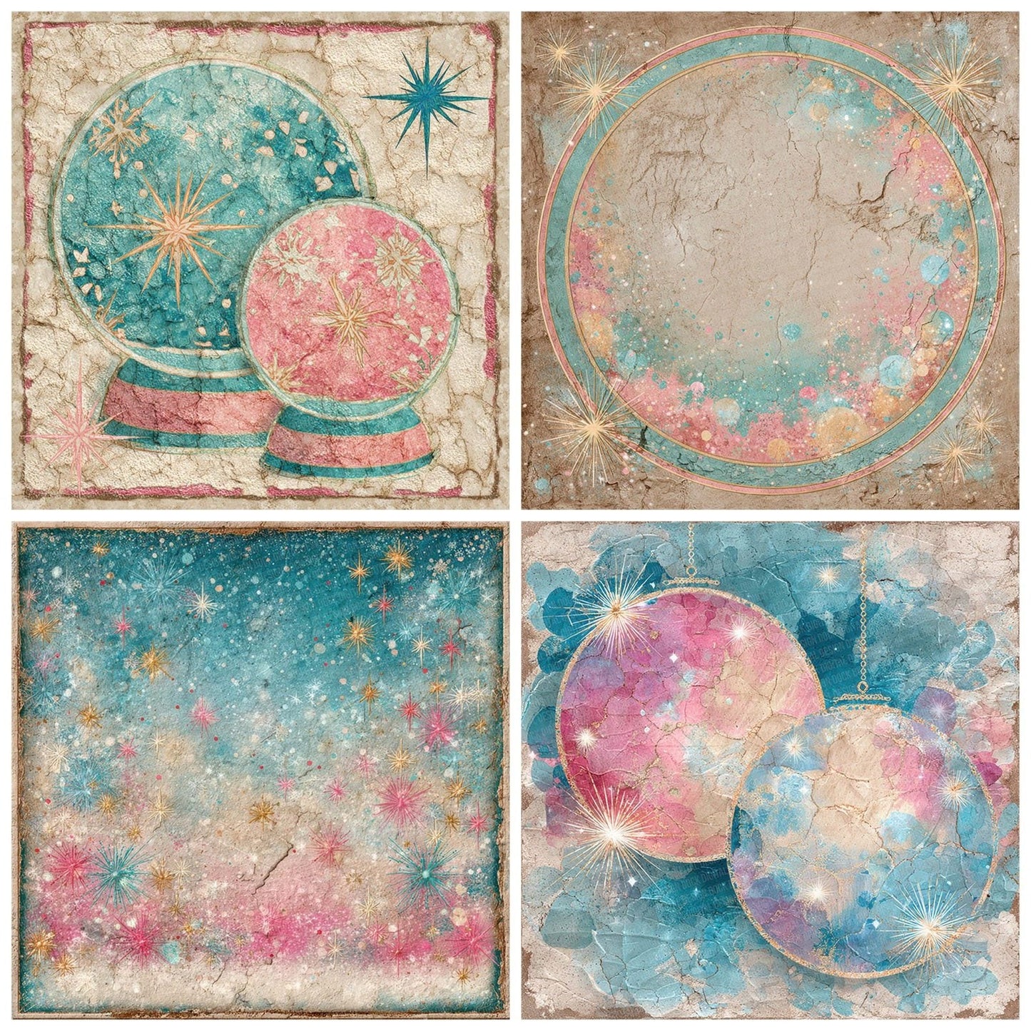 Christmas Snowglobe Kraft Digital Paper Pack (DDD000945)