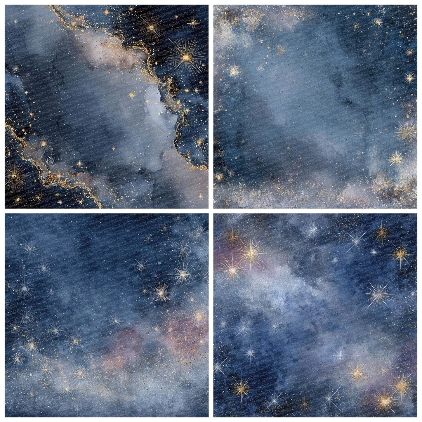 Christmas Starry Night Digital Paper Pack (DDD000946)