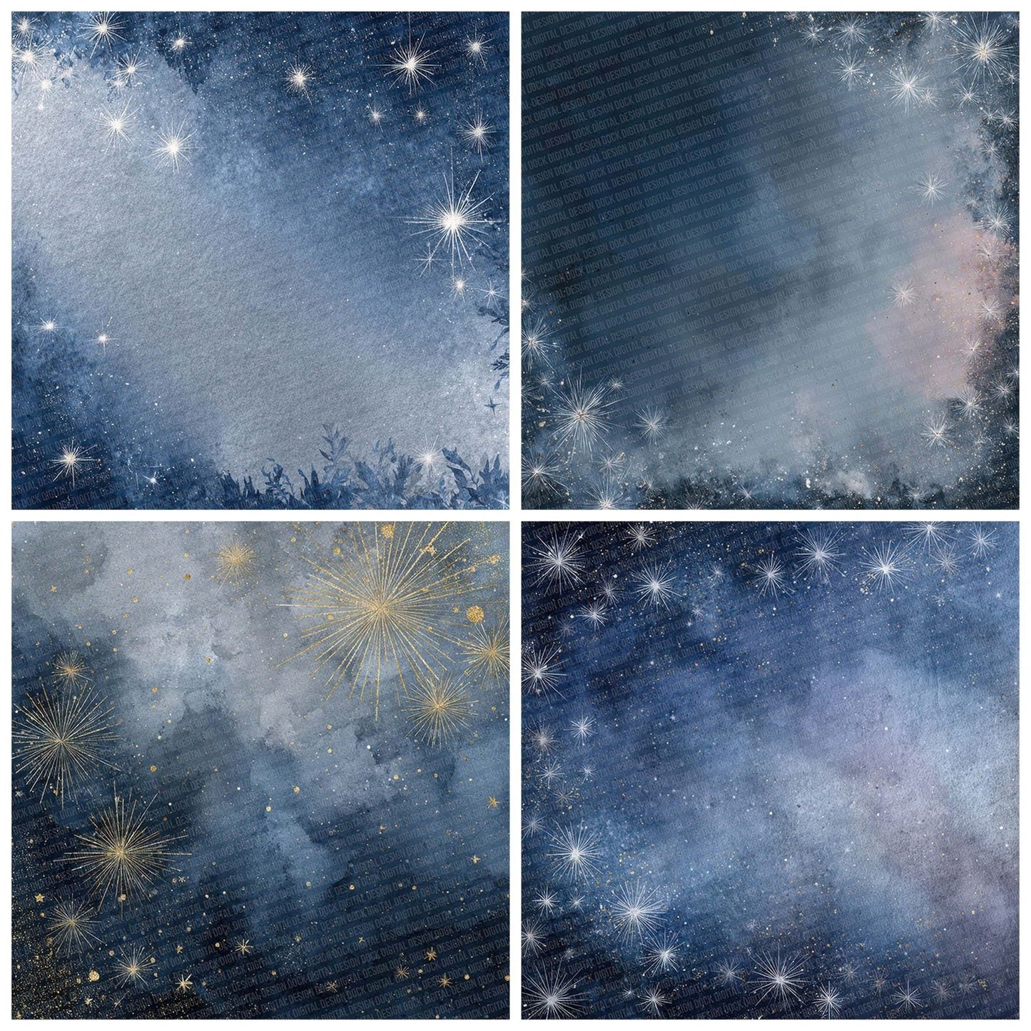 Christmas Starry Night Digital Paper Pack (DDD000946)