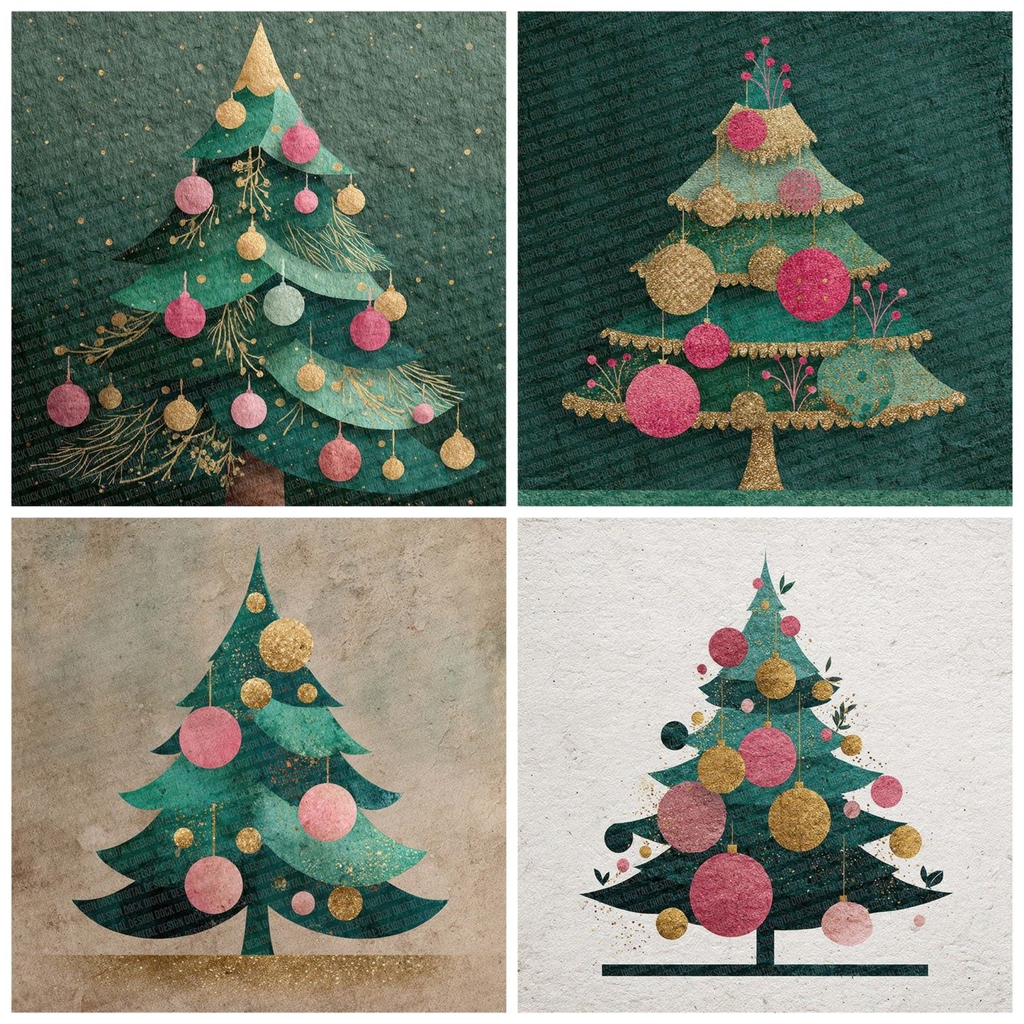 Christmas Tree Closeup Digital Paper Pack (DDD000950)