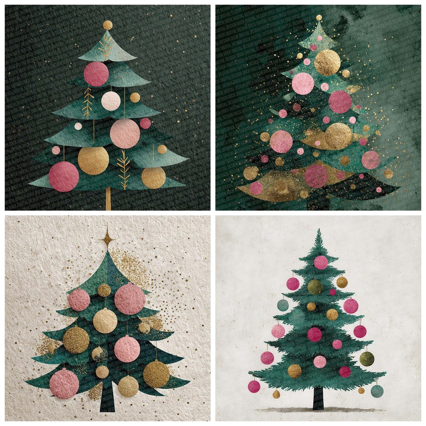 Christmas Tree Closeup Digital Paper Pack (DDD000950)