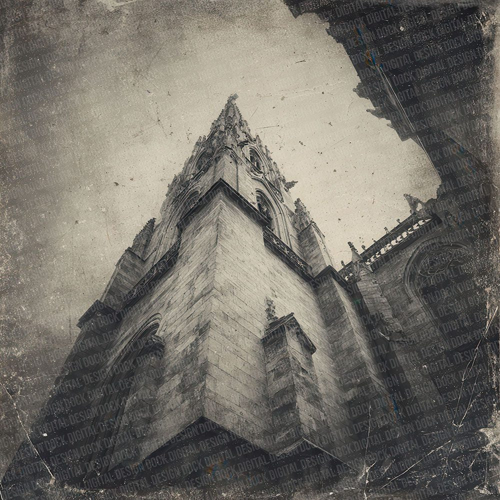 Church Spire Damaged Photo Digital Paper Pack (DDD000957)