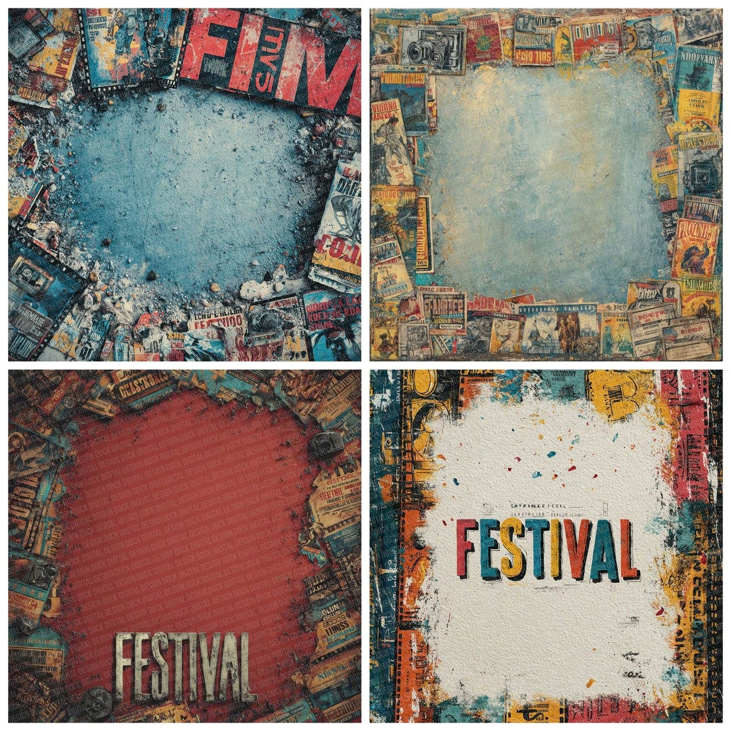 Cinema Peel Collage Digital Paper Pack (DDD000959)