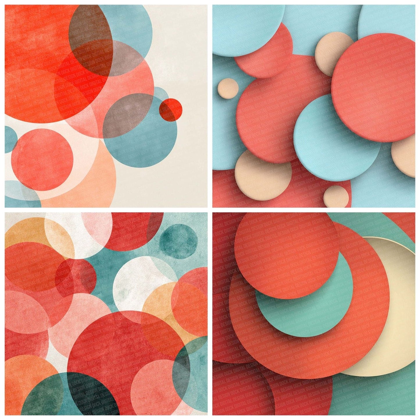 Circle Pop Texture Digital Paper Pack (DDD000962)