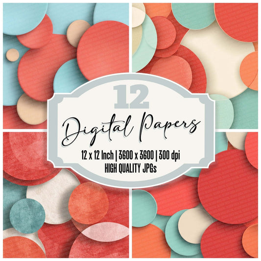 Circle Pop Texture Digital Paper Pack (DDD000962)