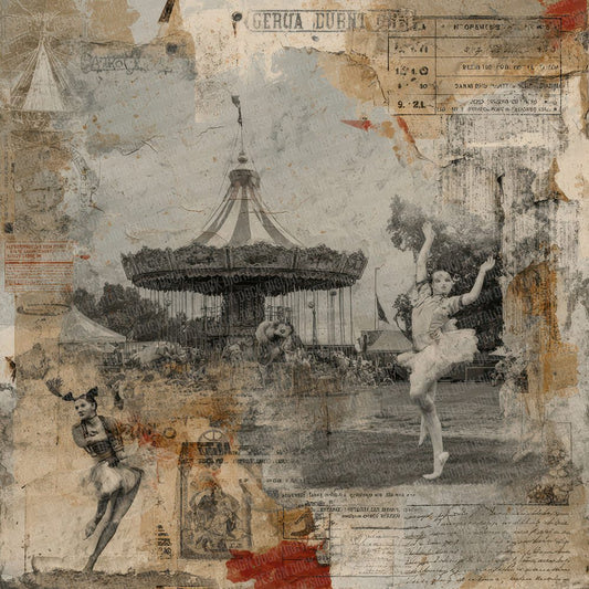 Circus Ephemera Collage Digital Paper Pack (DDD000965)