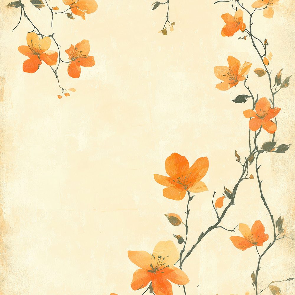 Citrus Blossom Border Digital Paper Pack (DDD000967)