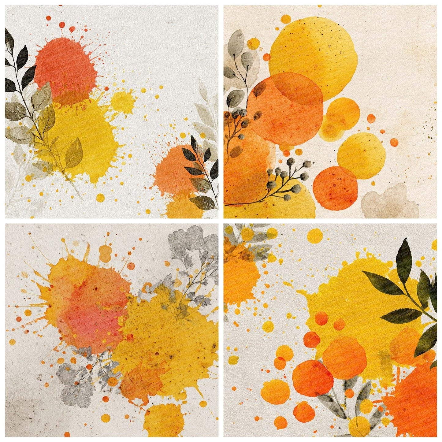 Citrus Ink Splash Digital Paper Pack (DDD000968)