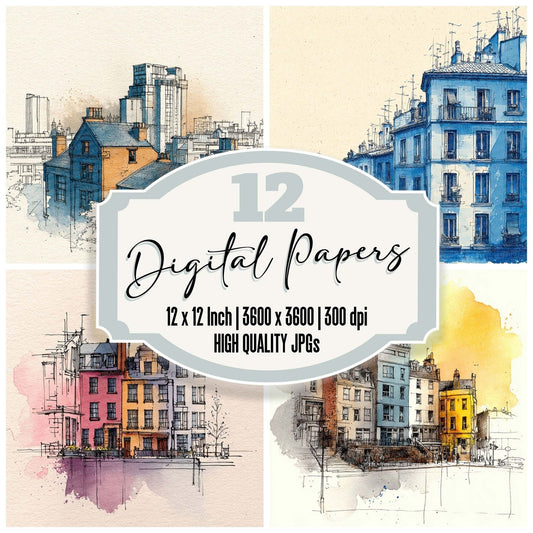 City Break Line Wash Digital Paper Pack (DDD000969)