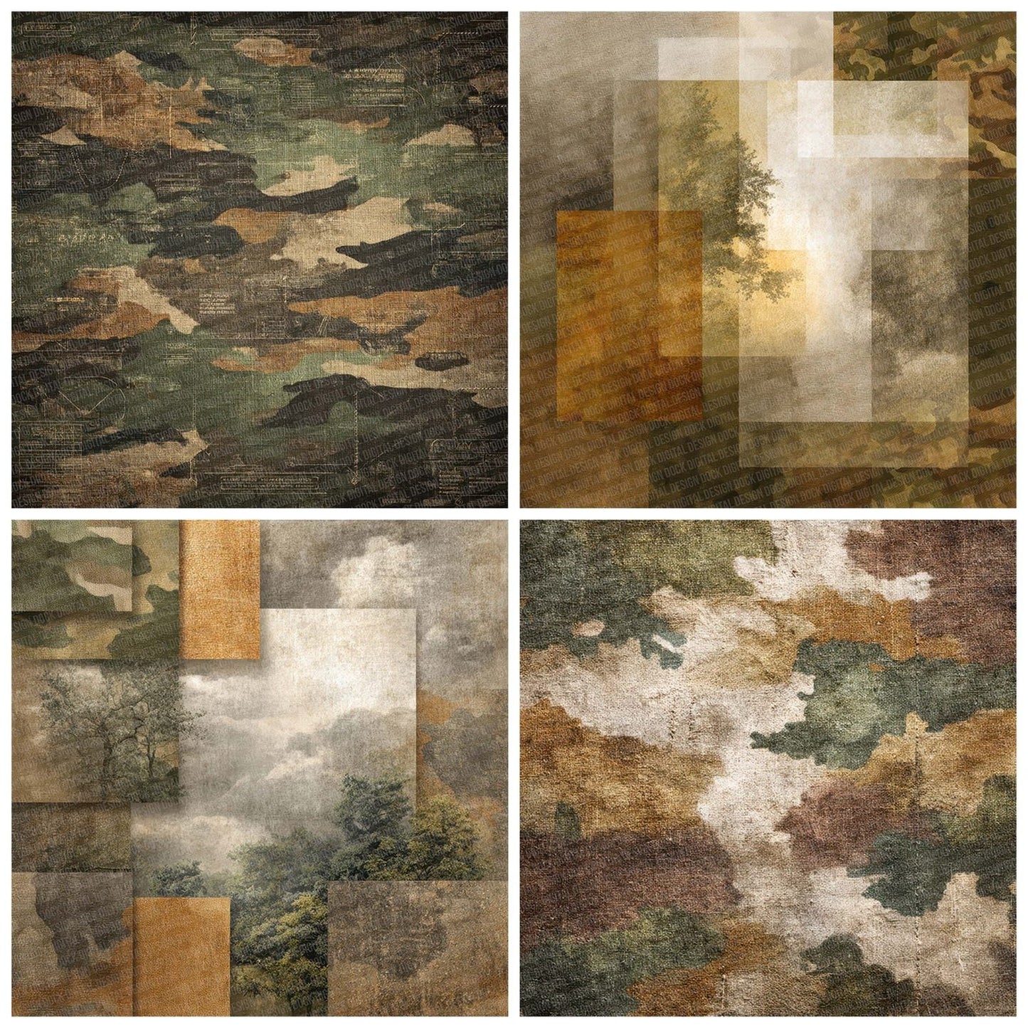Classic Camo Texture Digital Paper Pack (DDD000973)