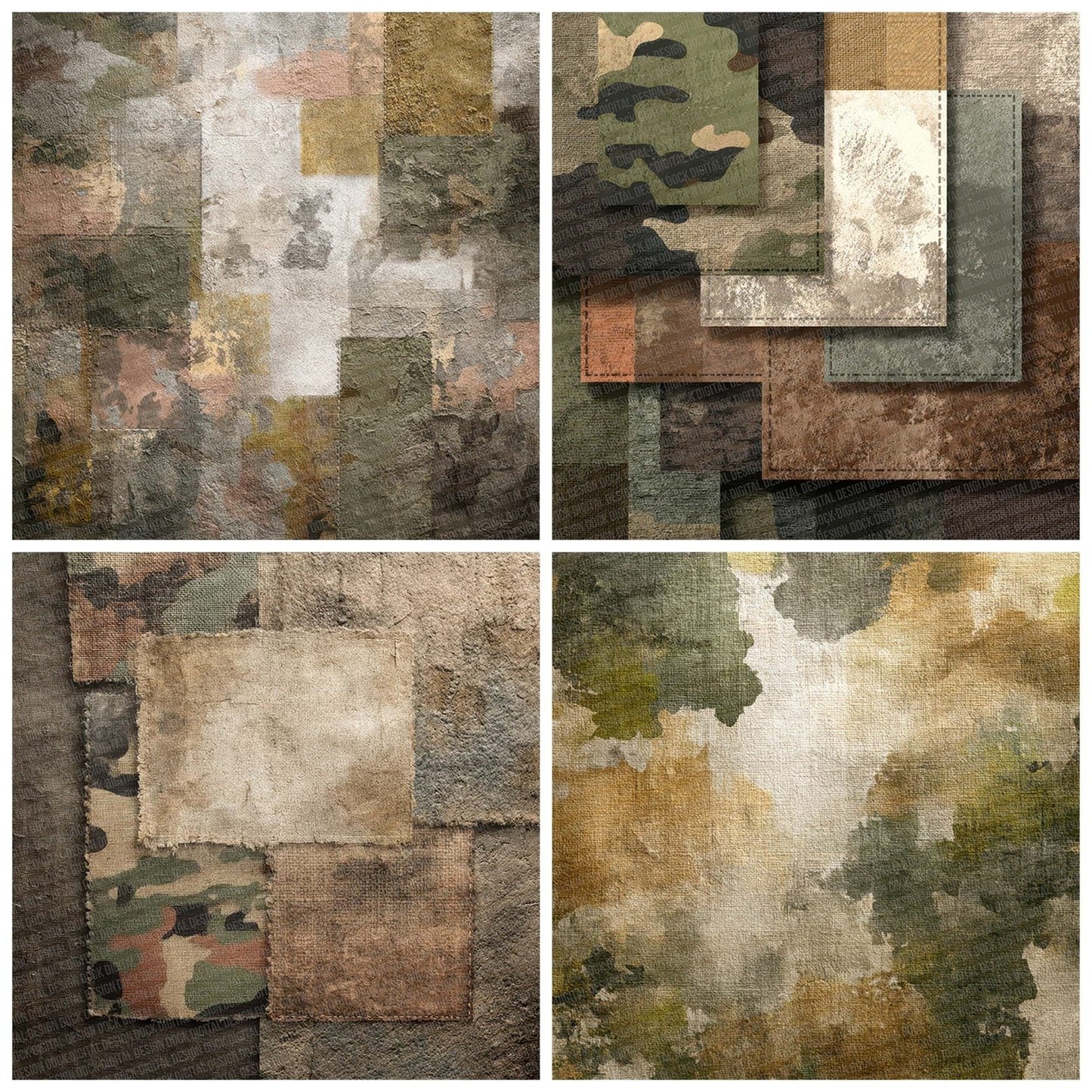 Classic Camo Texture Digital Paper Pack (DDD000973)