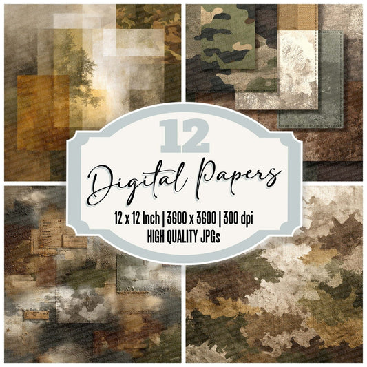 Classic Camo Texture Digital Paper Pack (DDD000973)